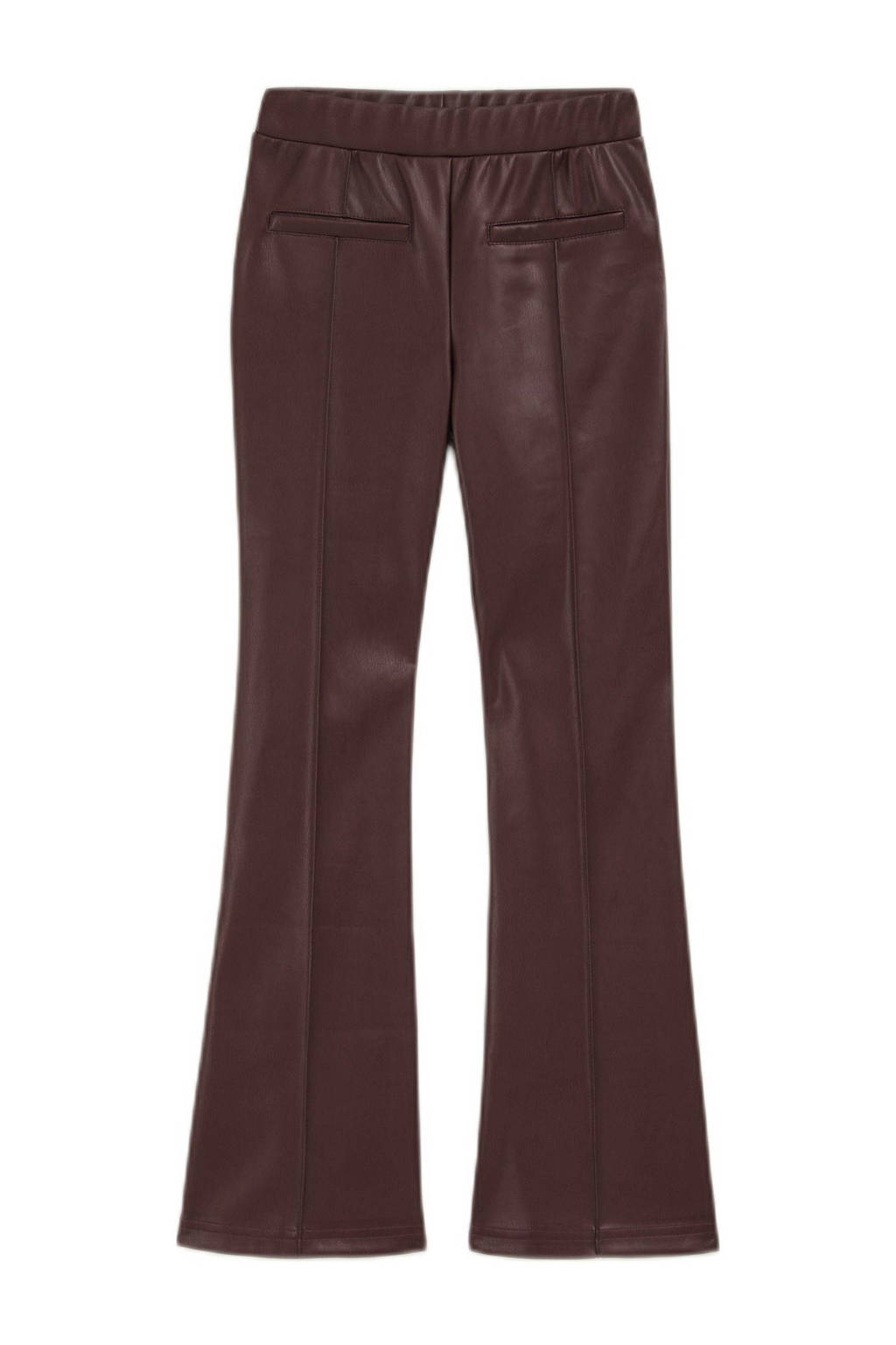 WE Fashion imitatieleren broek bruin