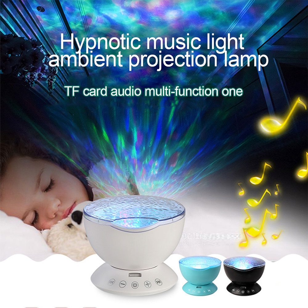 Ocean Wave Mini LED Projektor Nachthimmel Nachtlampe mit MP3 Player / Micro SD Kartenslot   Fernbedienung - Weiss