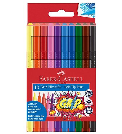 Faber-Castell Tuschen - Grip - 10 st. - Bunt