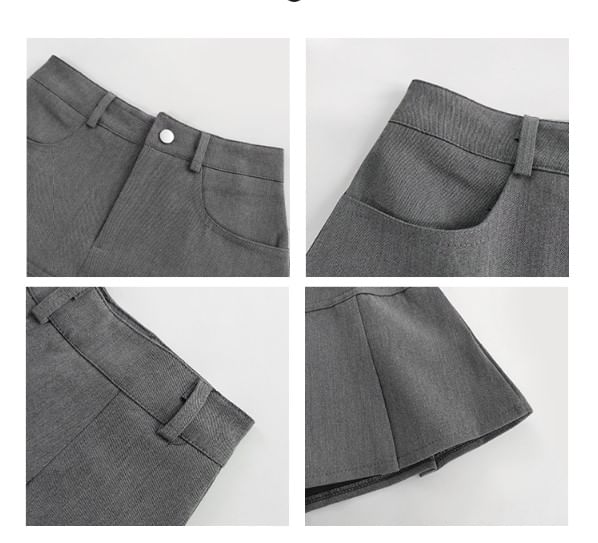 Shira - Hoge taille geplooide minirok