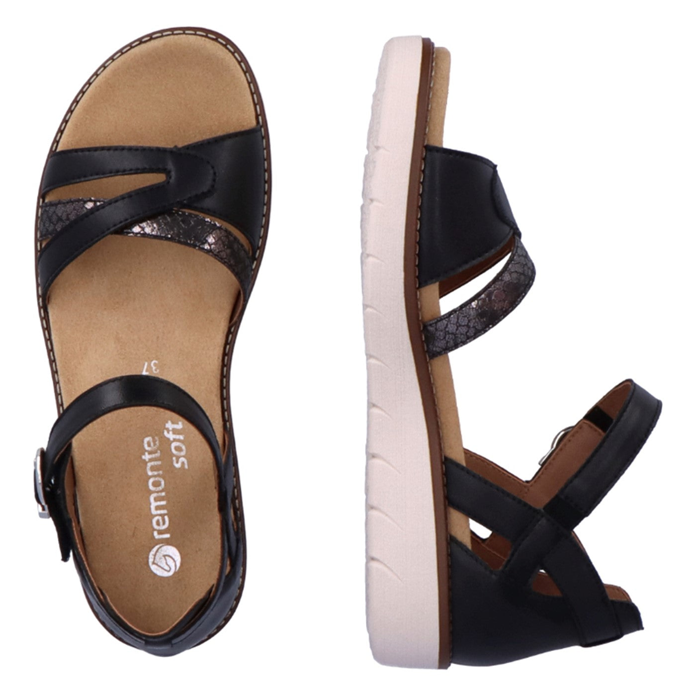 Flade sandaler, kvinder, sort