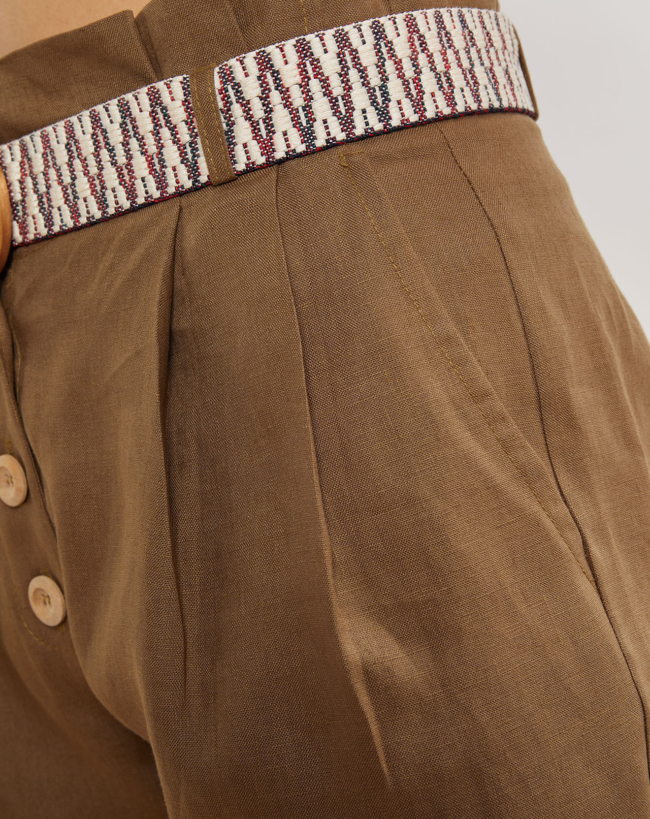 La Petite Francaise Short 100% Lin Stanislas kaki