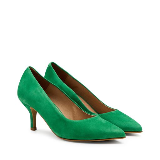 Pavement Willa Højhælede Sko, Green Suede, 38