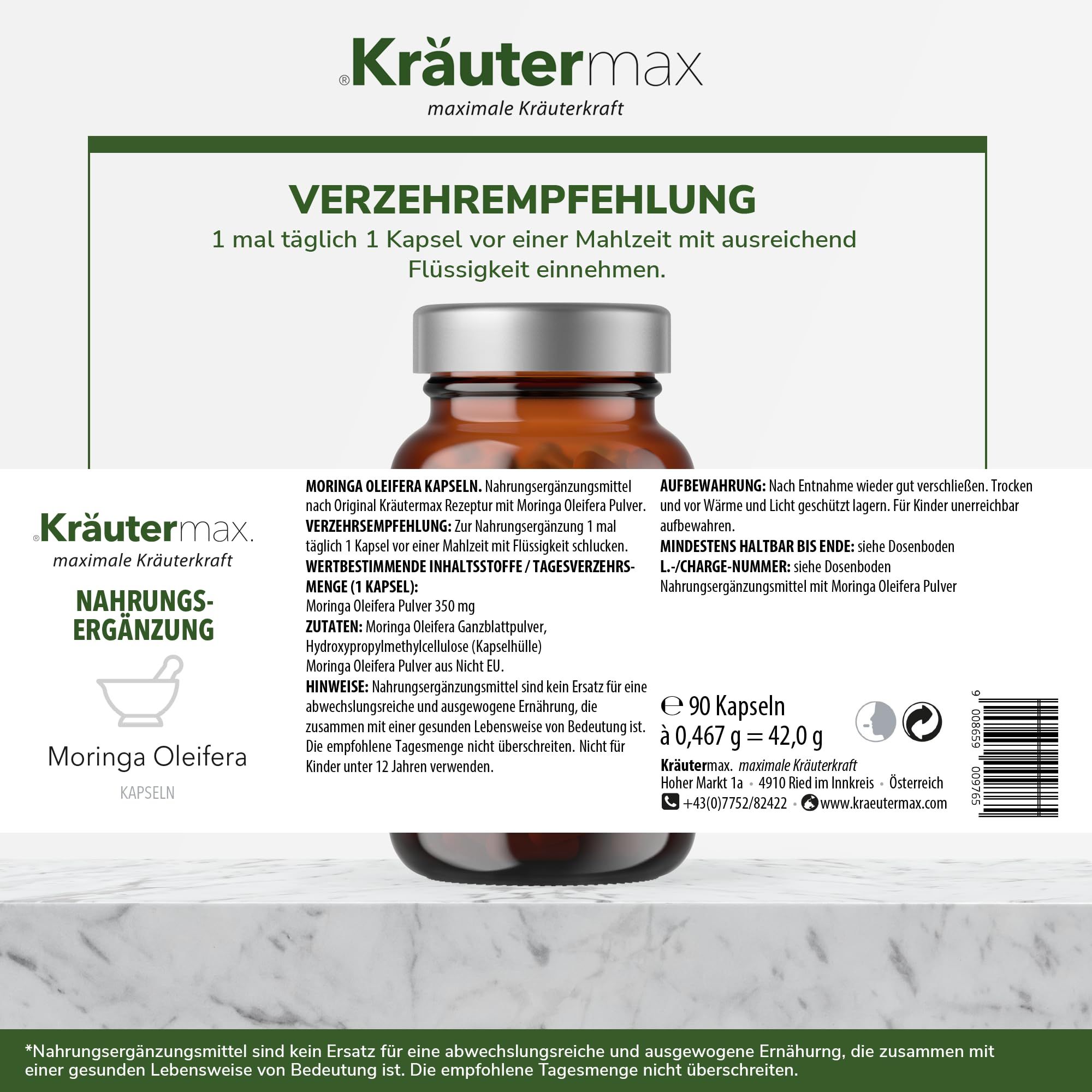 Kräutermax Moringa Oleifera Kapseln