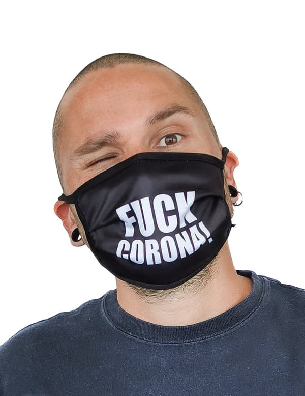 Fuck Corona vuxenmask. Size-Standard