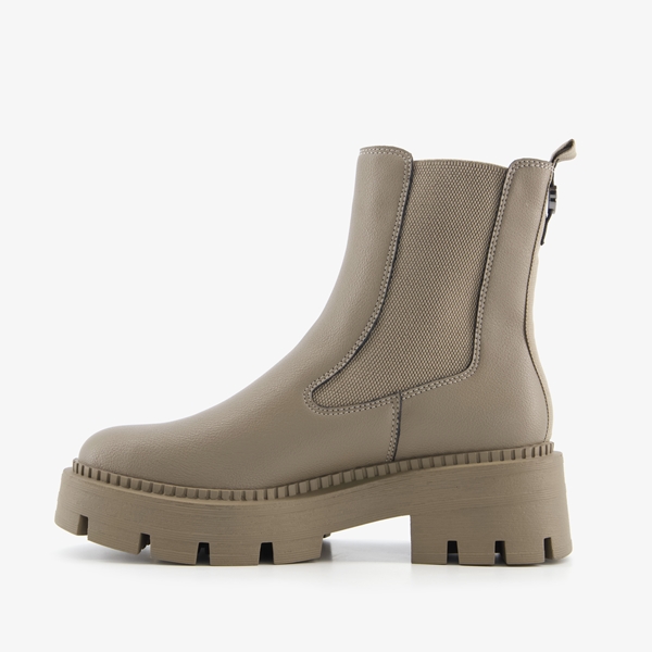 Tamaris dames Chelsea boots groen/beige