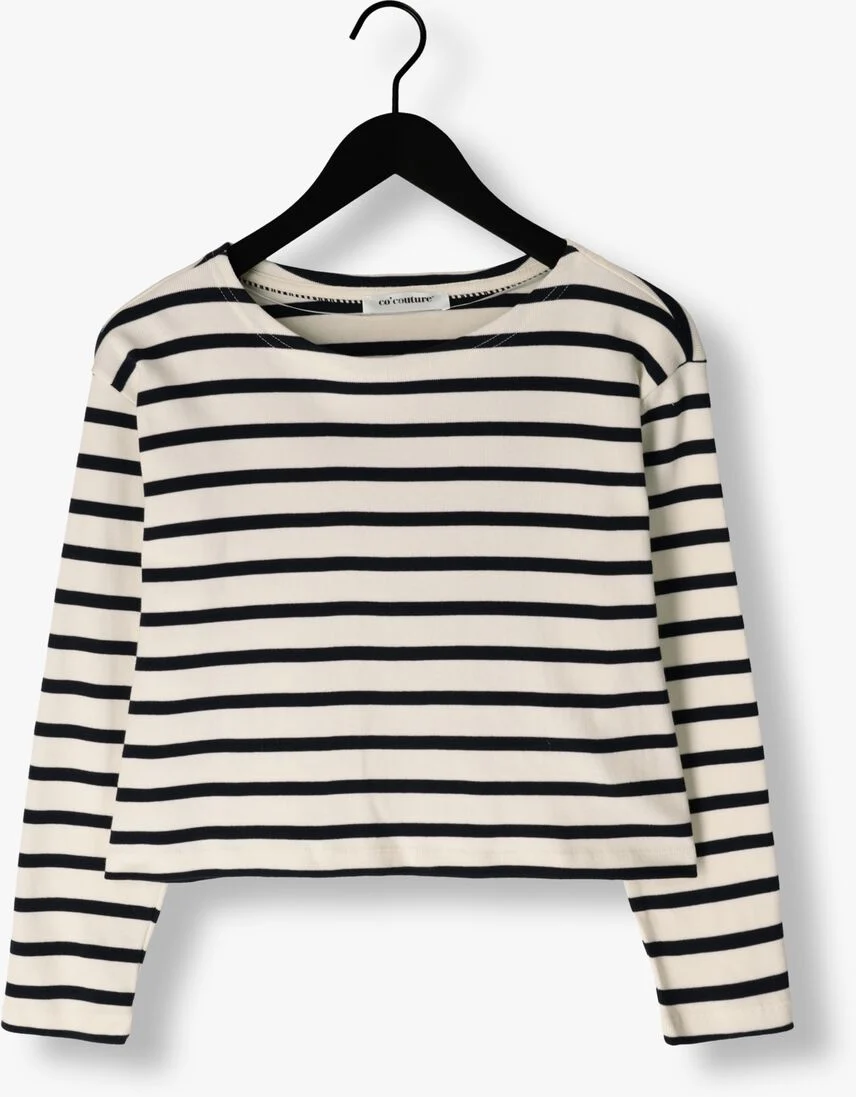 CO\\'COUTURE blauw/wit gestreepte co'couture  classic stripe cropped sweat