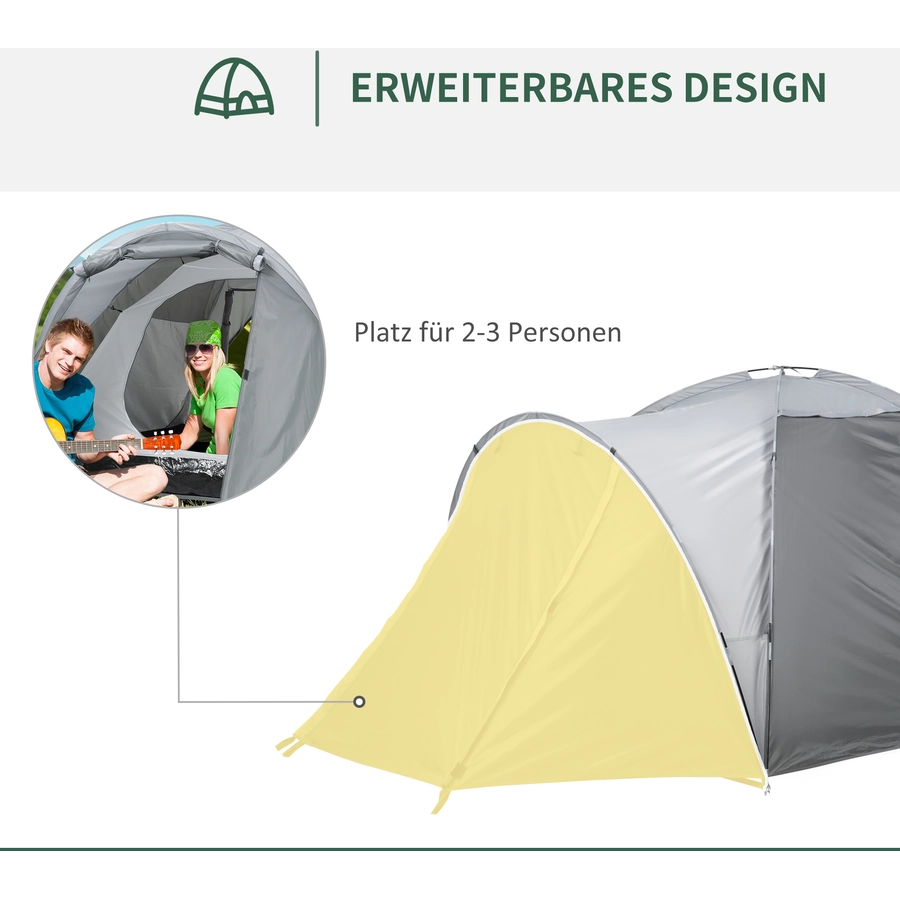 Outsunny Campingzelt mit Meshfenster grau