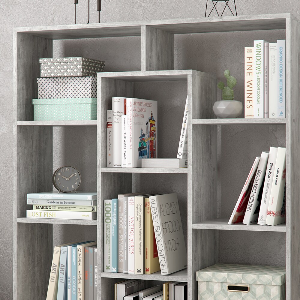 Vicco Raumteiler Bücherregal Standregal Wandregal Büroregal 11 Fächer Beton