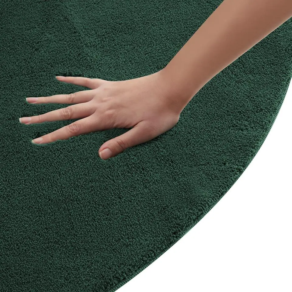 tectake® Kortpolig vloerkleed Soft Zone Ø 120 cm - Groen