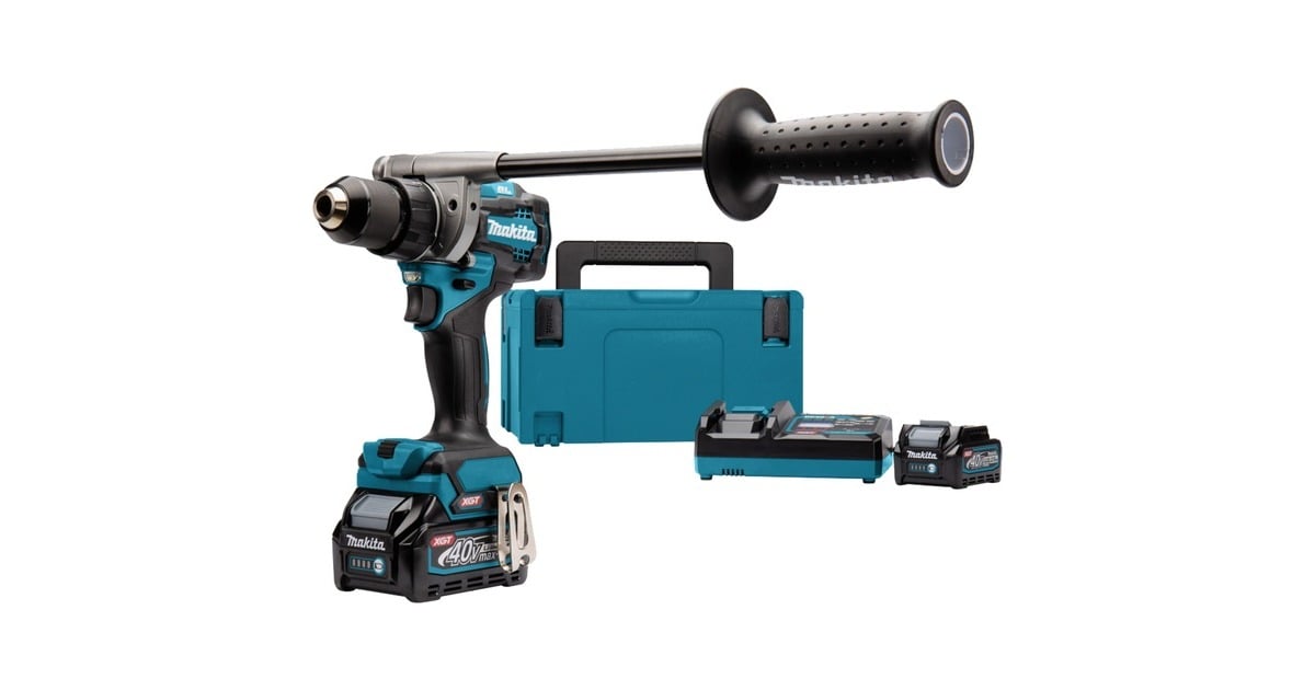 Makita40 V Max Boor-/schroefmachine XGT DF001GD201 schroeftol  (Blauw/zwart, Mbox, oplader en 2 accu's (2,5 Ah) inbegrepen)