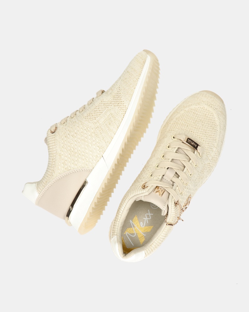 Mexx Gitte Glitter Lage sneakers  - beige