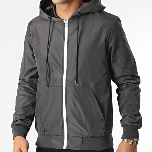 Veste Zippée A Capuche AGL020 Gris Anthracite