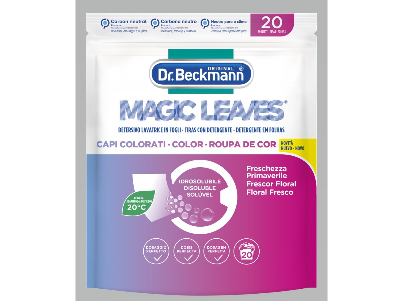 DETERGENTE MÁQUINA ROUPA DR.BECKMANN EM FOLHAS COLOR 20D
