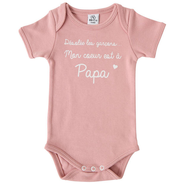 Body MC mon cœur est à papa 12 mois - BB&CO