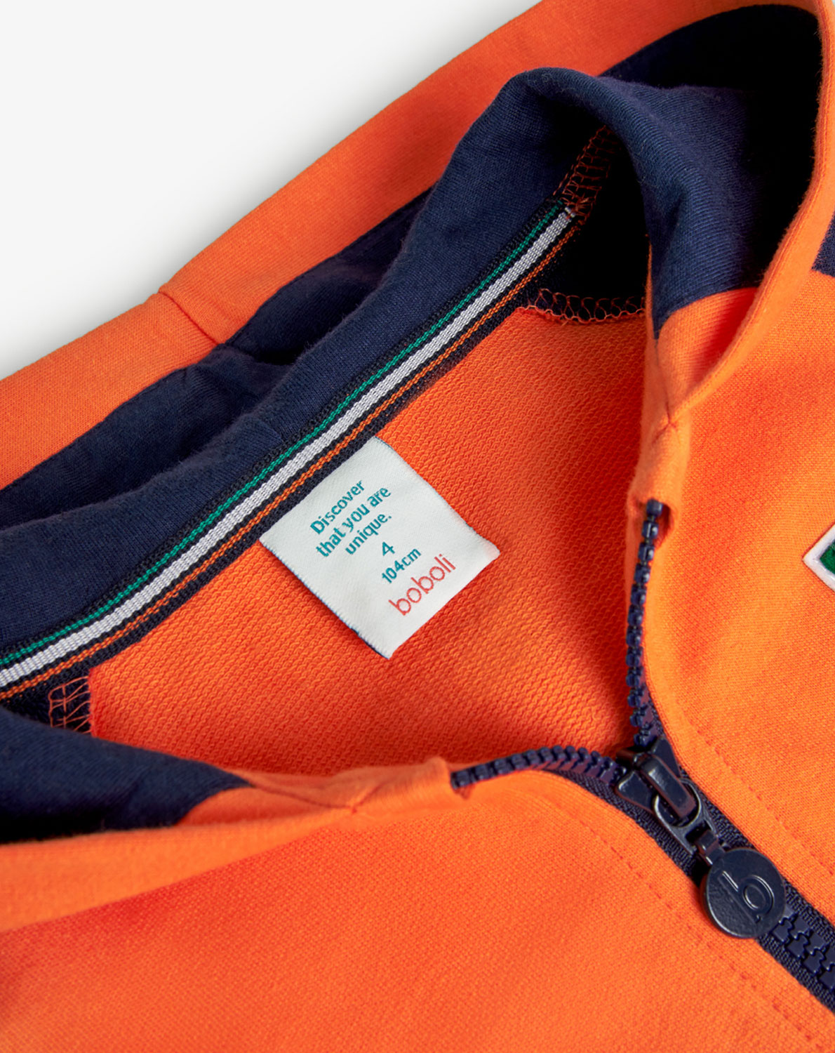 Kapuzen-Sweatjacke in orange
