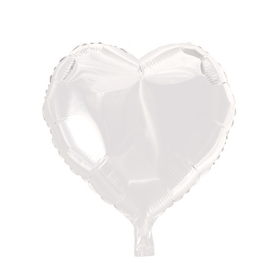Helium Ballon Hart Wit 45cm leeg