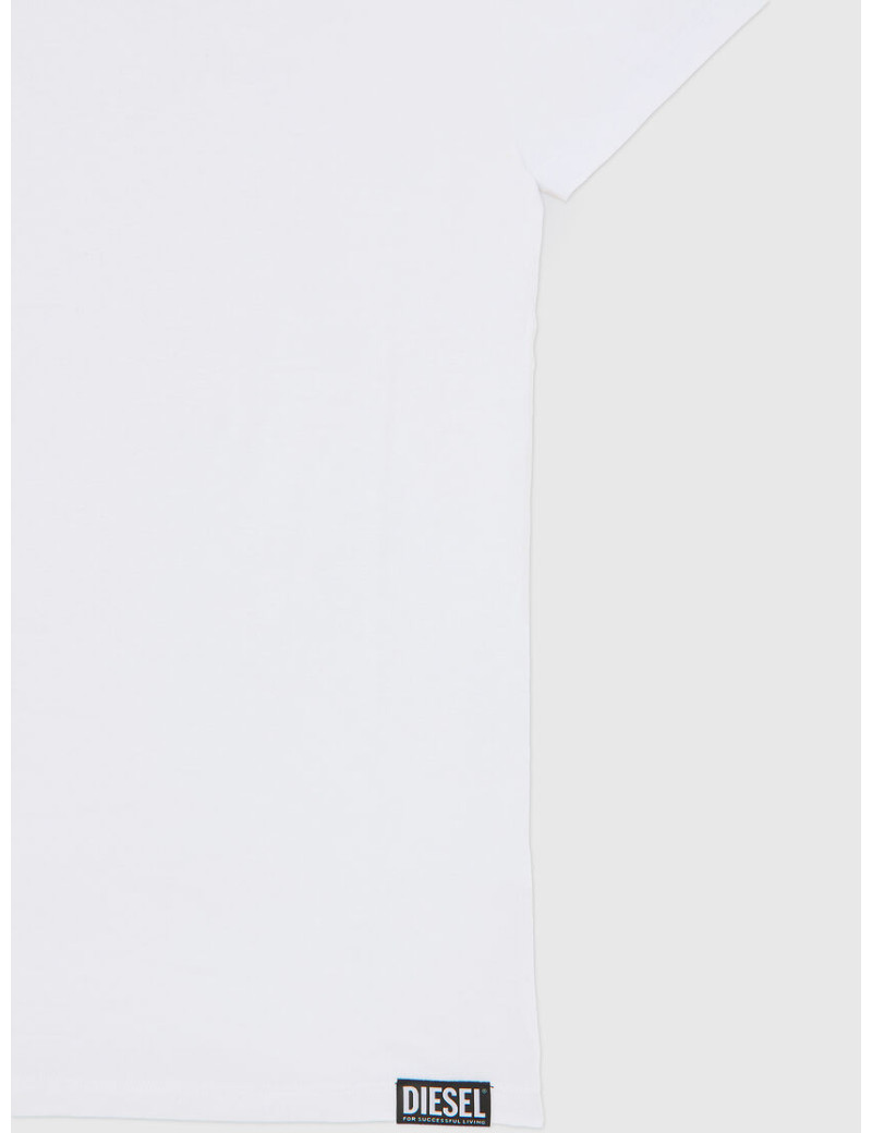 DIESEL T-SHIRT COL ROND M/C BLANC