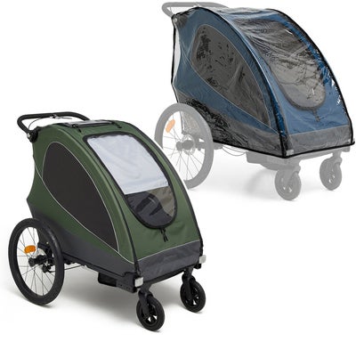 Beemoo Sporty Trail Sykkelvogn inkl. Regntrekk, Green