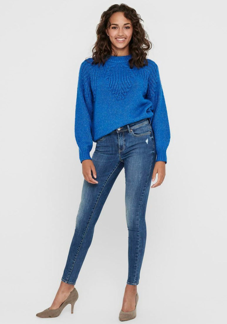 ONLY Skinny-fit-Jeans »ONLWAUW – Skinny-Jeans mit Destroyed-Effekt und Stretch«, skinny fit, modisch, Denim, Baumwollmischung