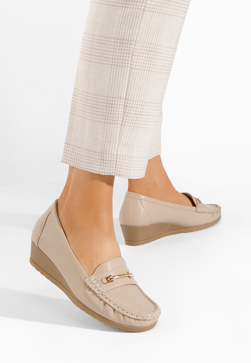 Mocassins femme beige Norasea
