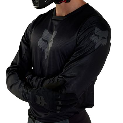 Maillot cross Fox 180 - BLACKOUT 2025 - Noir