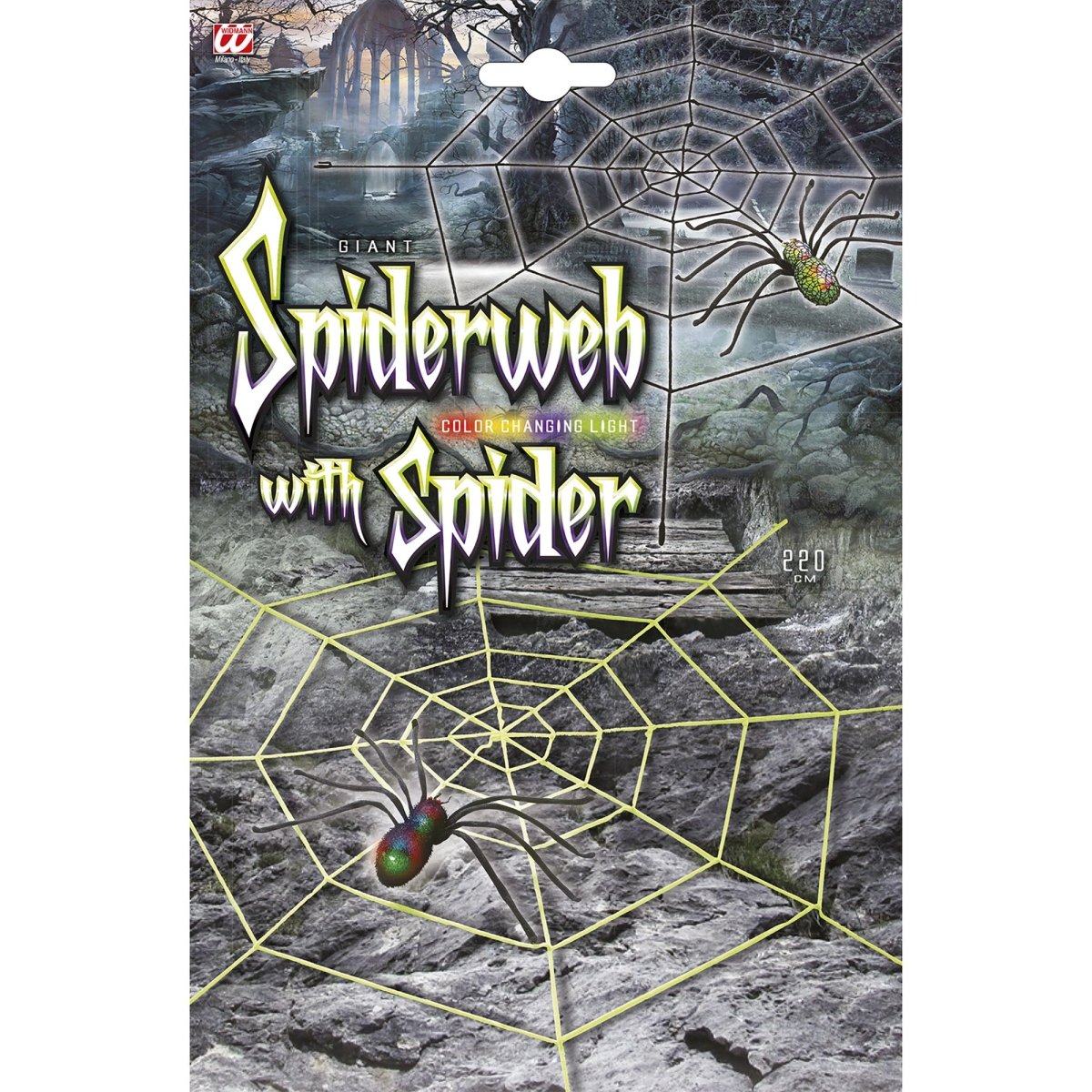 Zwarte Spinnenweb Met Spin 2,2m