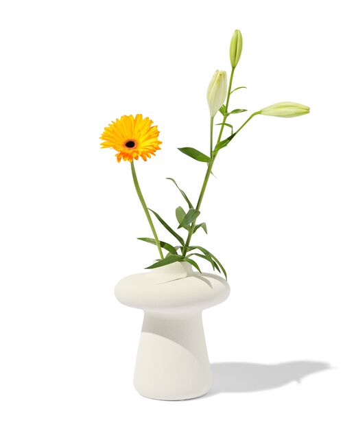 vase L céramique champignon blanc