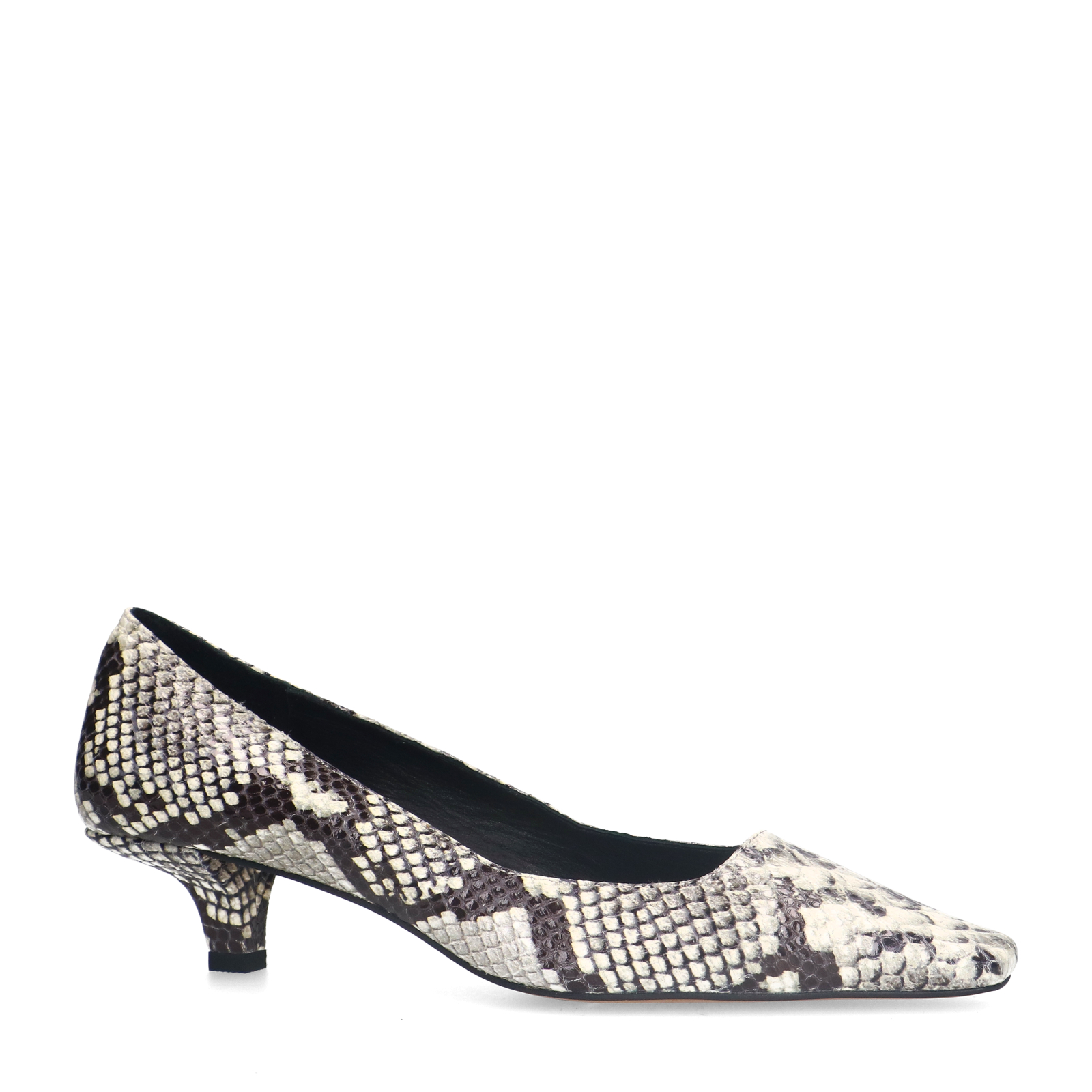 Leren slangenprint pumps