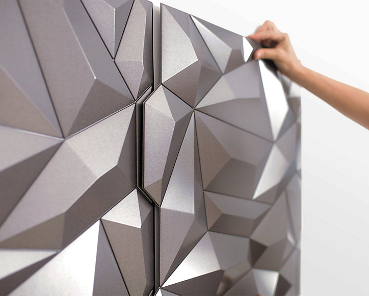 Panneau mural PVC 3D Glacier blanc 61 x 61 cm