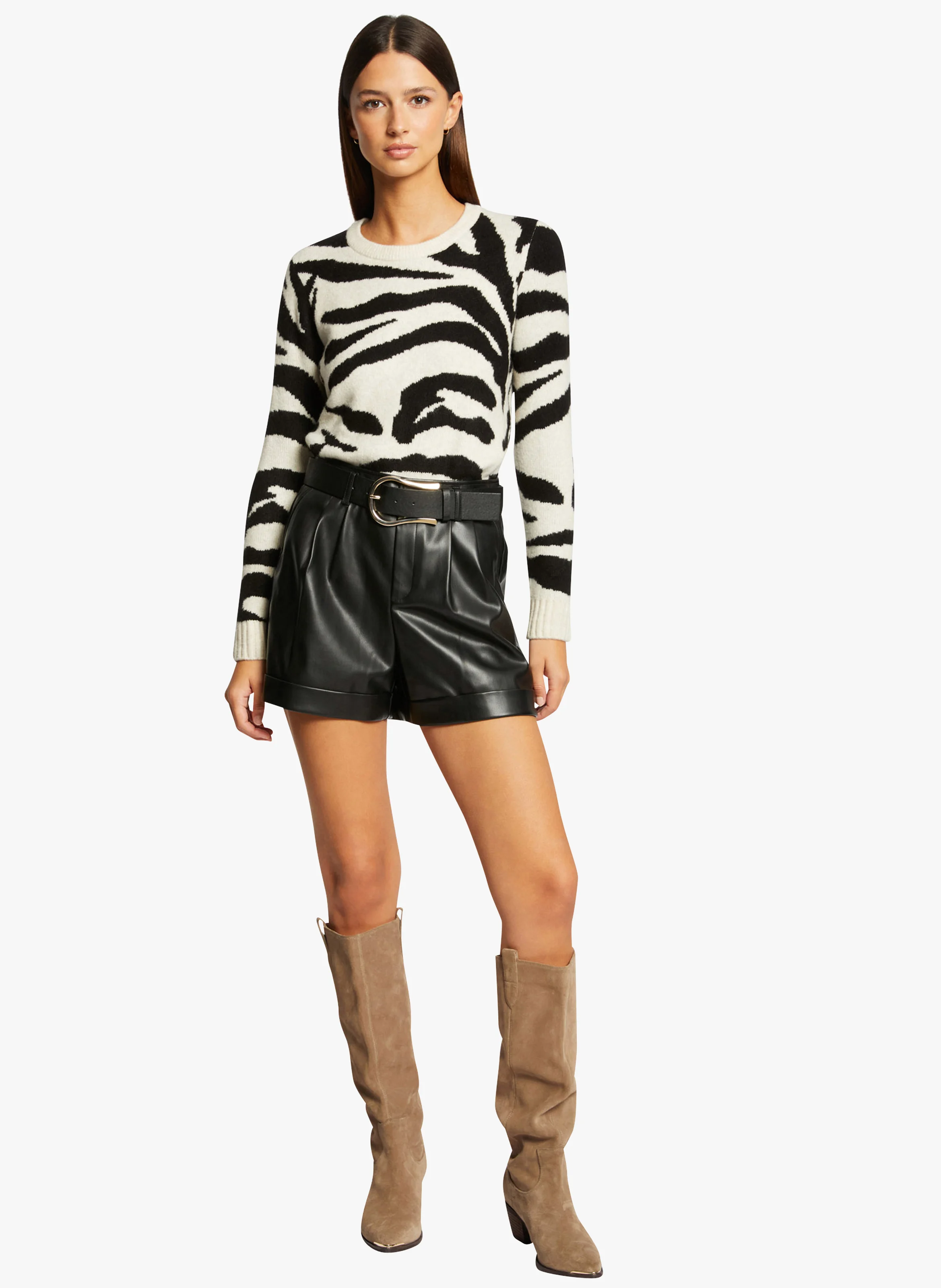 SHINGRY - Short paperbag taille haute | Noir