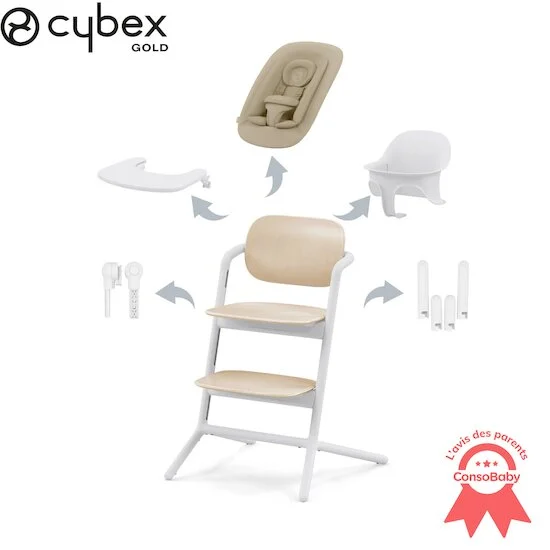 Chaise haute Lemo 4-en-1   Sand White        de               CYBEX