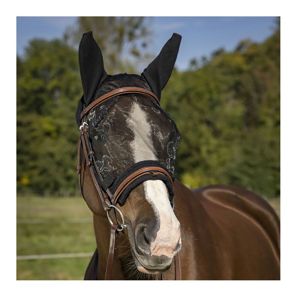 Equitheme TRAINING - Masque anti-mouches noir