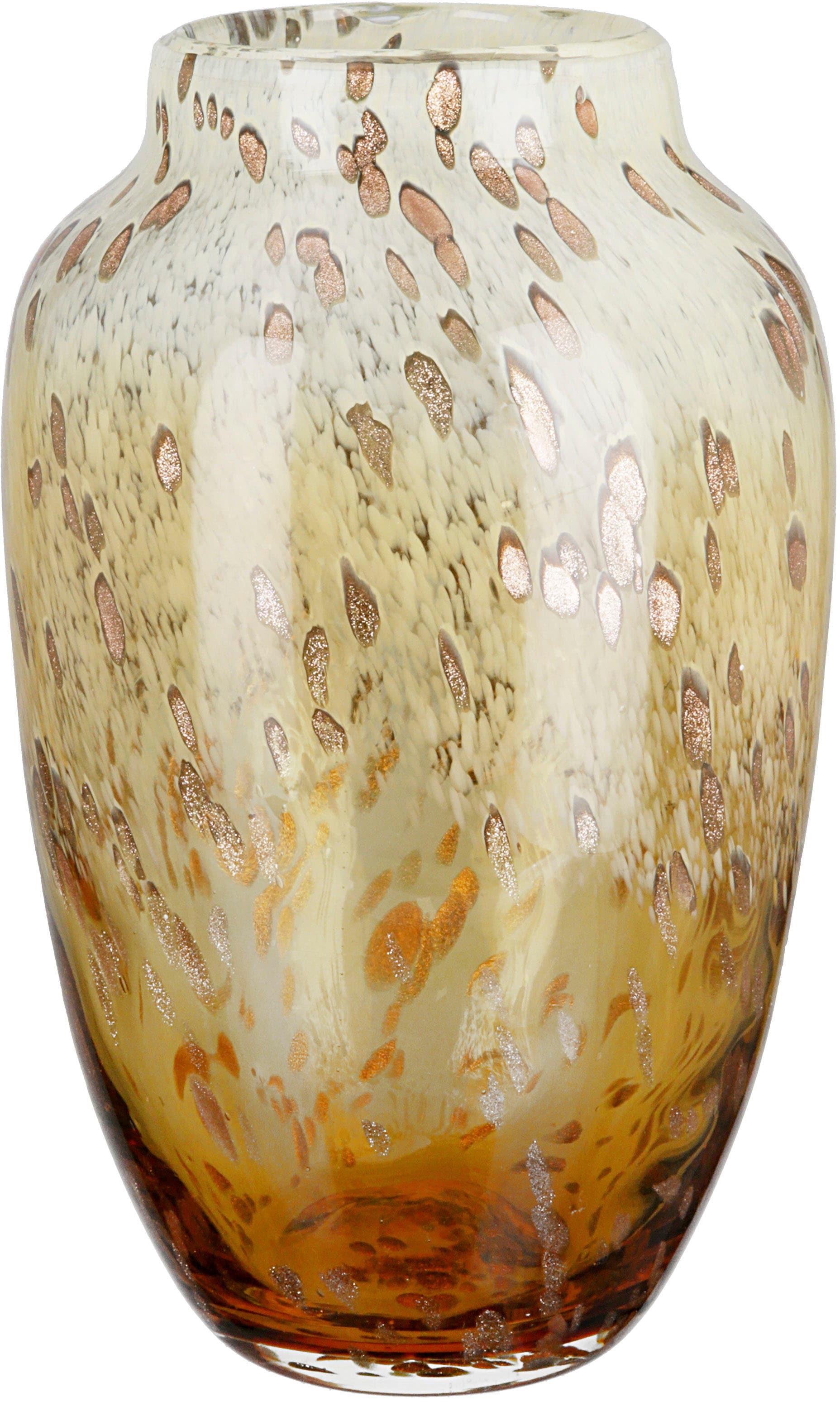 Casablanca by Gilde Tischvase »Ambrosio, Dekovase« Vase aus Glas, mit Tupfen und goldfarbenem Glitter, Höhe ca. 29 cm