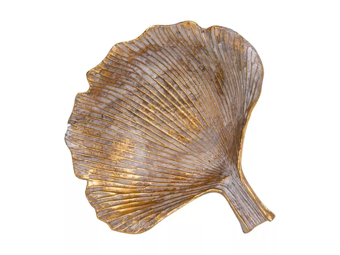Feuille décorative dorée 10x10x2.5h