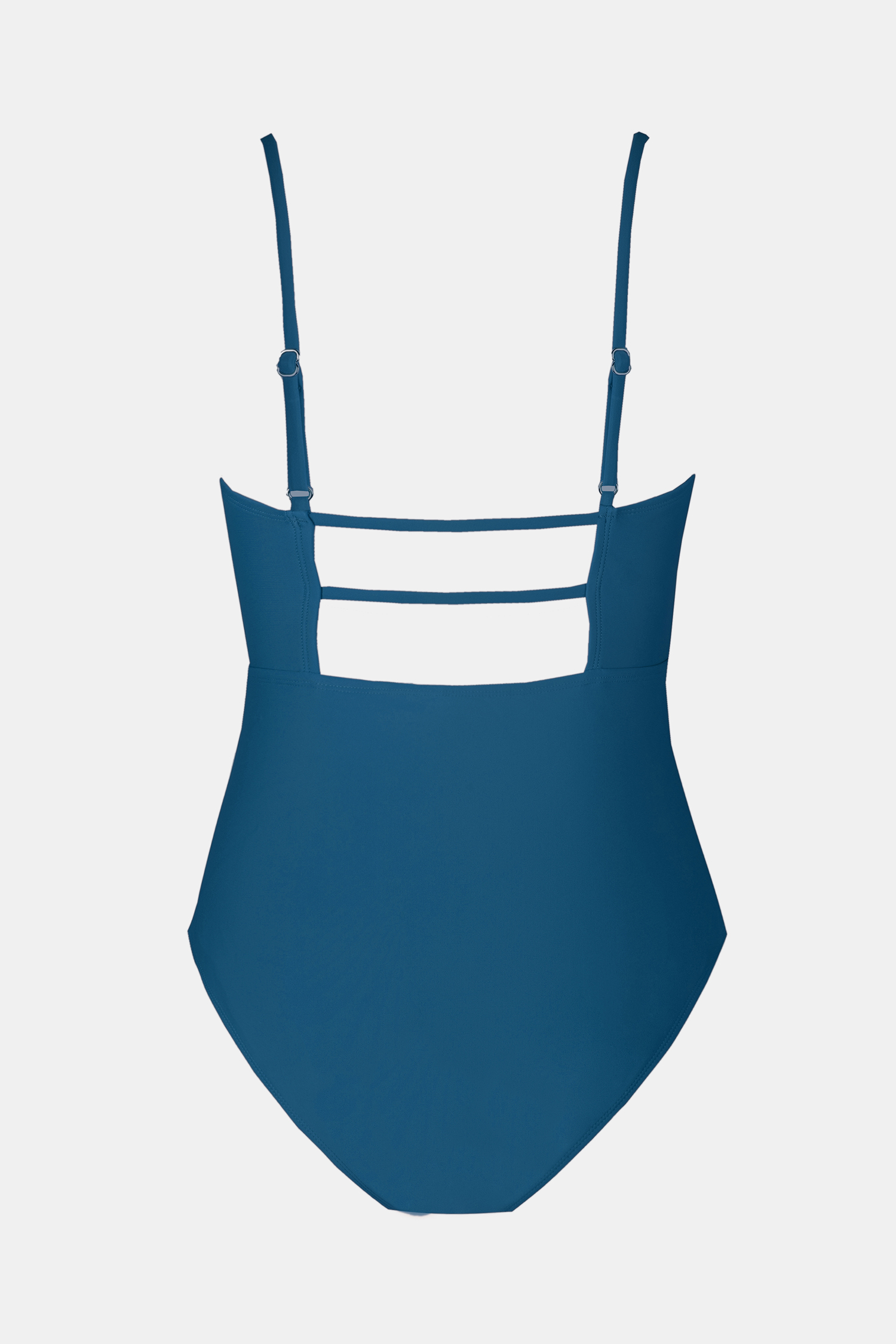 Maillot de bain une pièce ruché à col carré et lanières