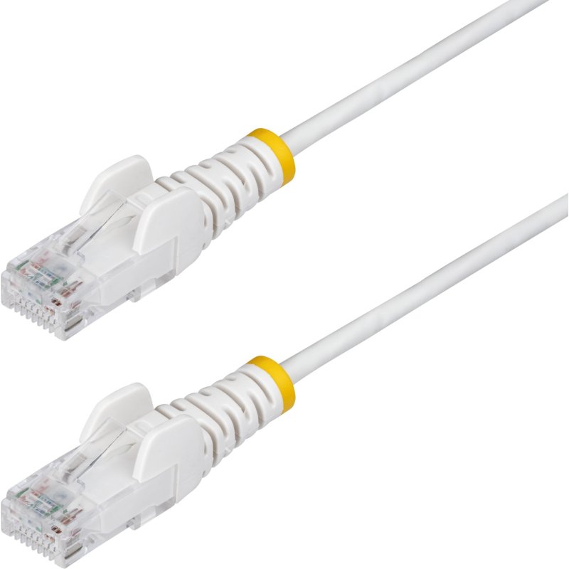 StarTech.com Câble Ethernet CAT6 Blanc Fin de 1m, Sans Accroc, 100W PoE, UTP, LSZH, Fil de Cuivre Pur 28AWG, Cordon Patch Réseau RJ45 avec Serre-Câble, Contrôlé Fluke