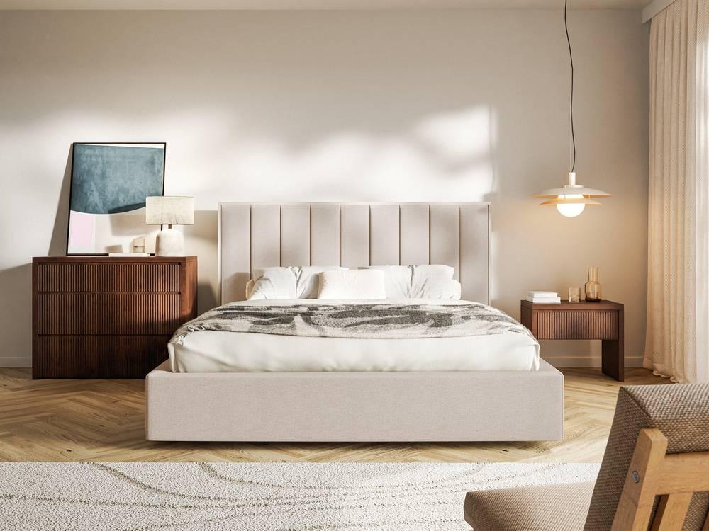 NADUVI Collection Bedframe Taavi chenille 180 x 200 cm