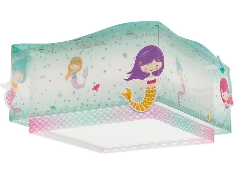 Dalber Deckenlampe Mermaids Deckenleuchte mit Doppelschirm für Kinderzimmer