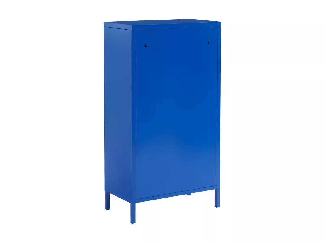 Nino - Meuble à chaussures 2 portes 1 tiroir en métal PANTONE L55cm - Bleu électrique