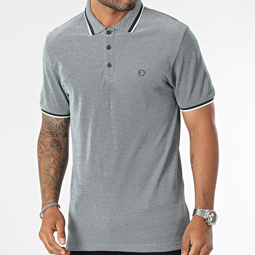 Polo Manches Courtes Slim Theo 5 Vert Chiné