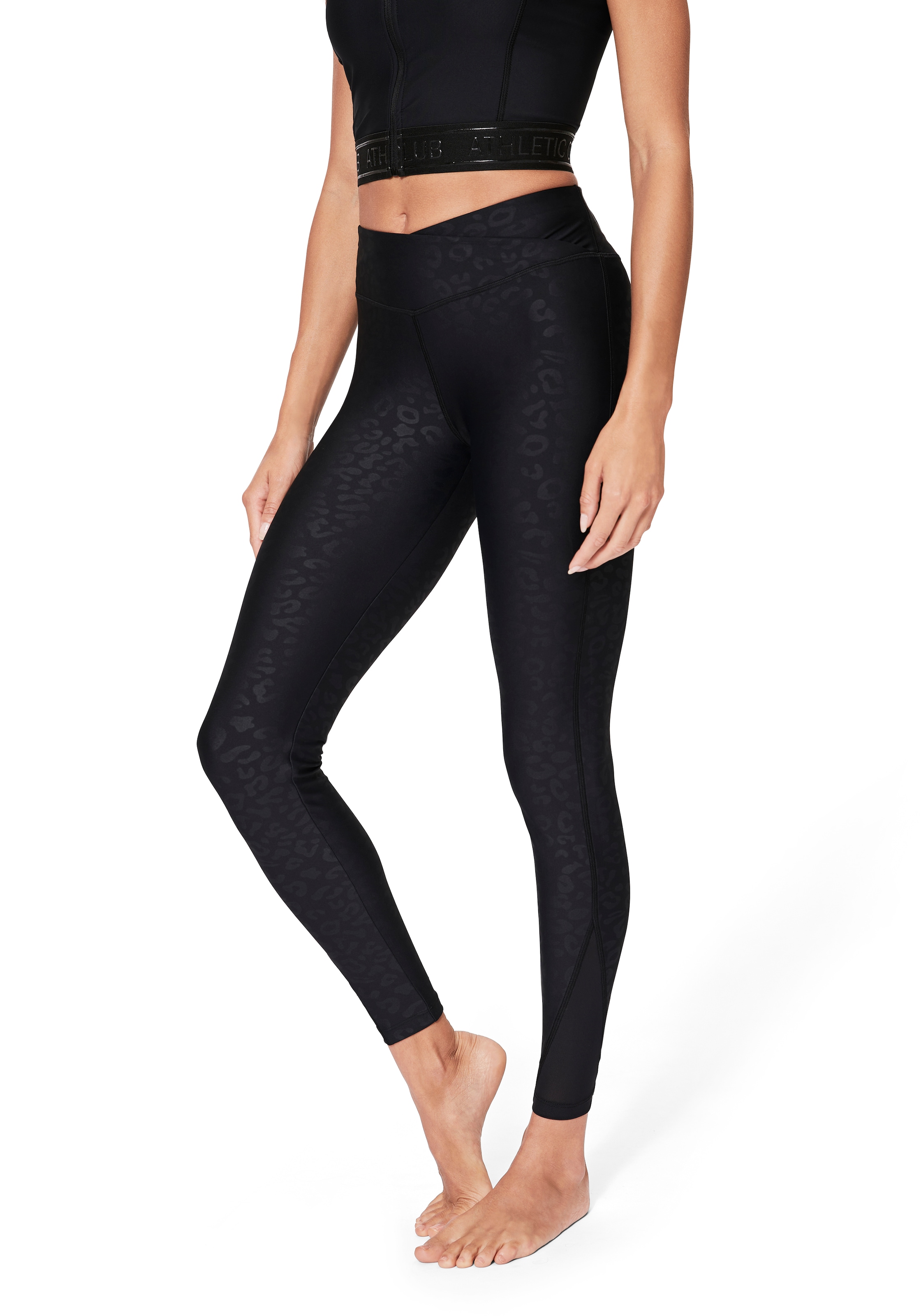 LASCANA ACTIVE Funktionsleggings  Sportleggings mit V-förmigen Bündchen in Leo-Optik