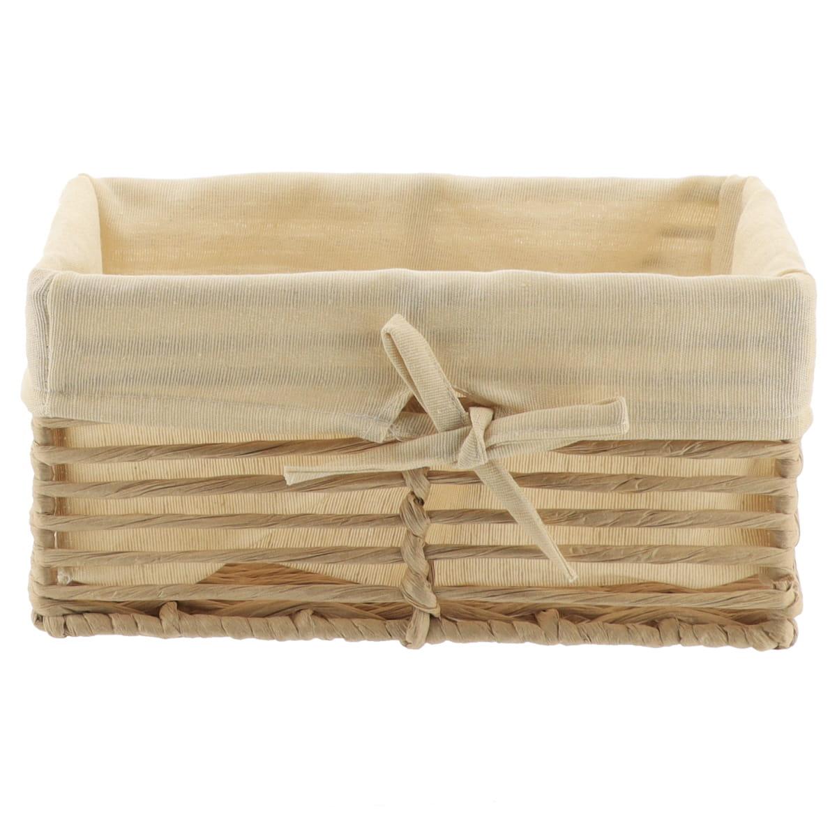 PANIERE EN PAPIER 25X16.5X12CM NATUREL TISSU NATUREL