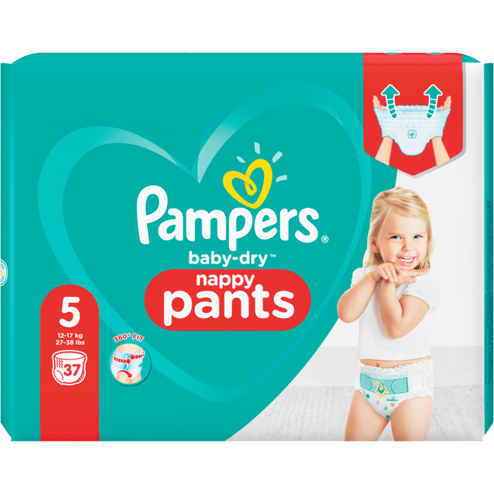 Pampers Baby Dry Nappy Pants Gr. 5 12-17 kg 37 Stück