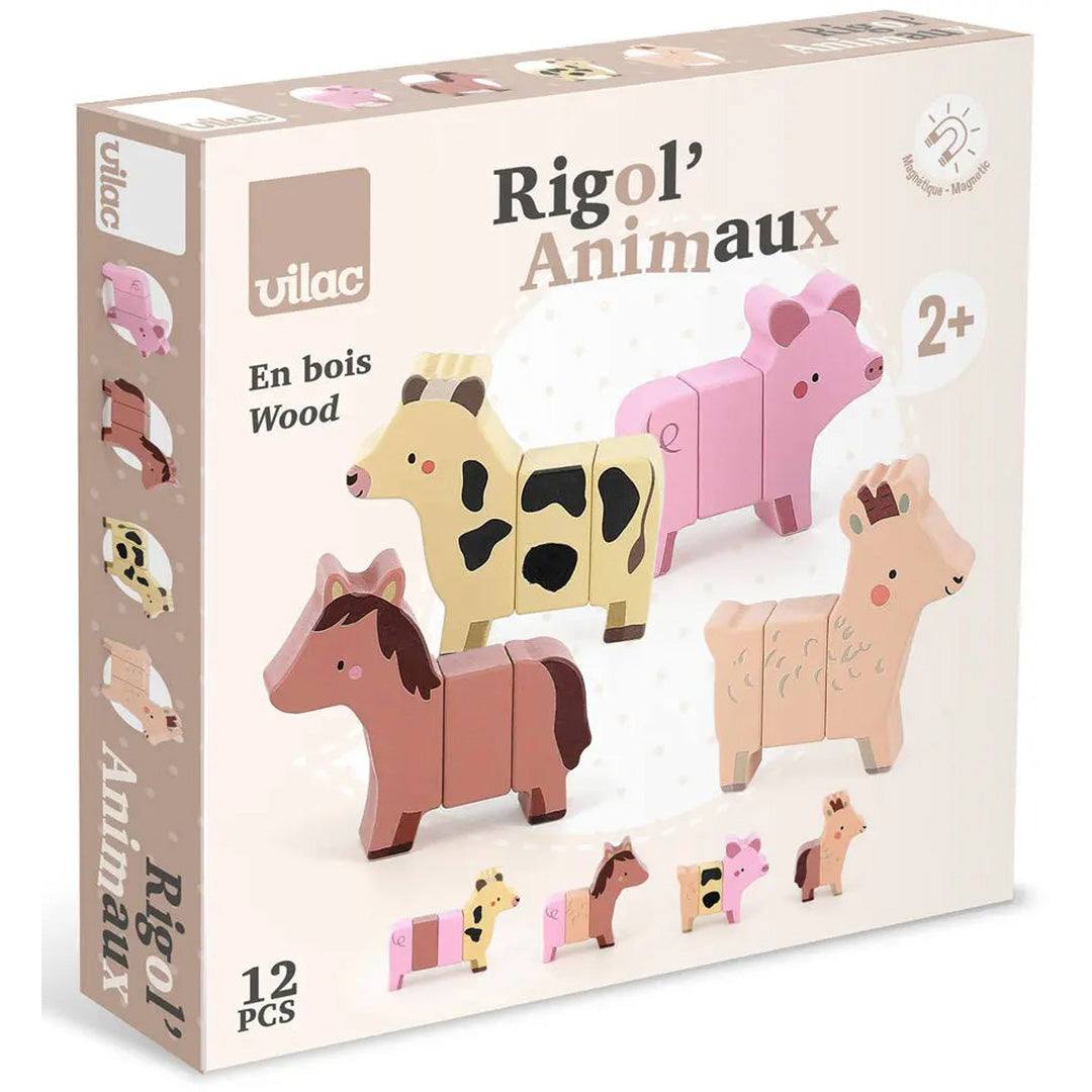 vilac puzzel grappige dieren - 4x3st