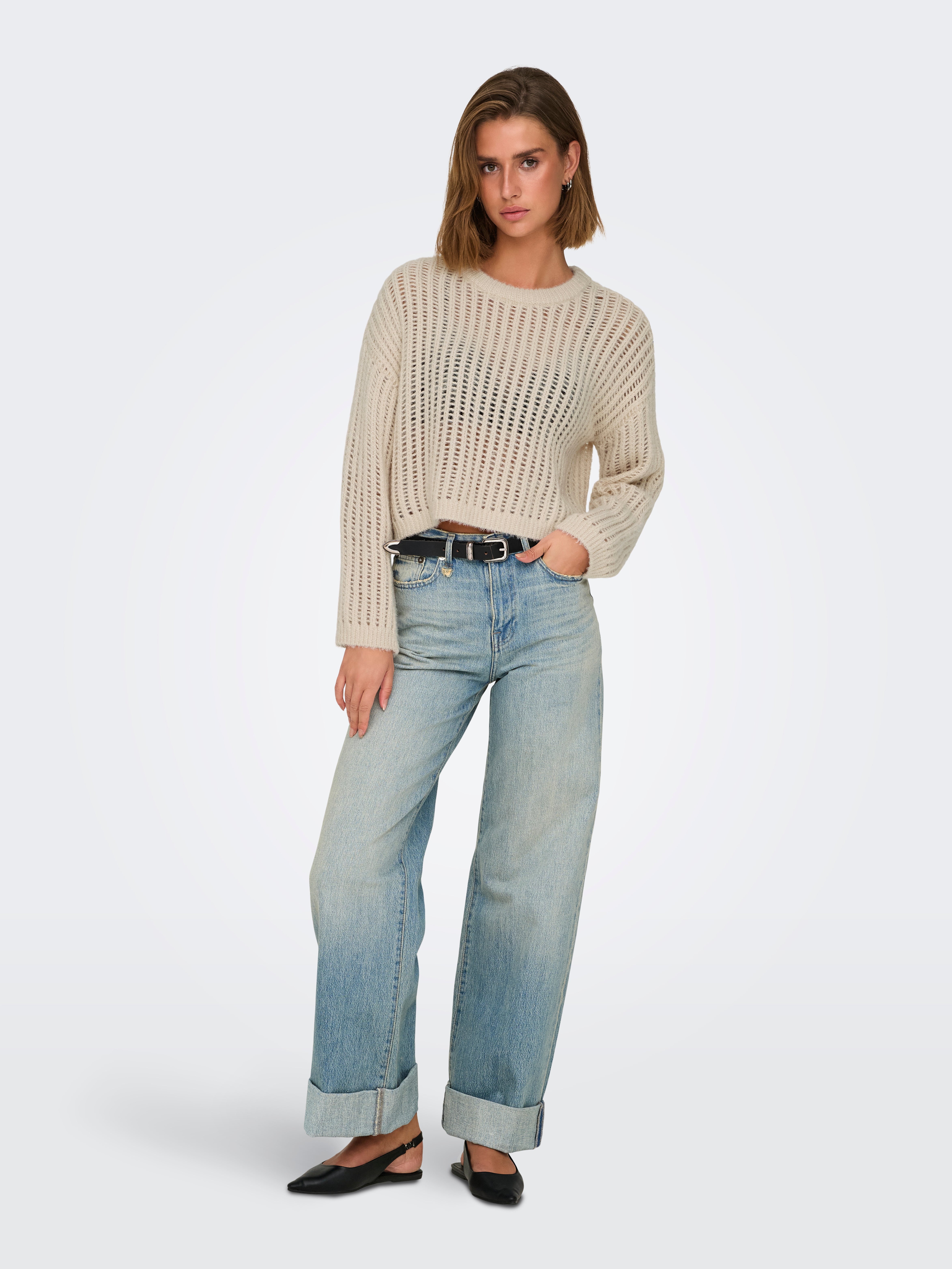 ONLMAJA Strickpullover Whitecap Gray