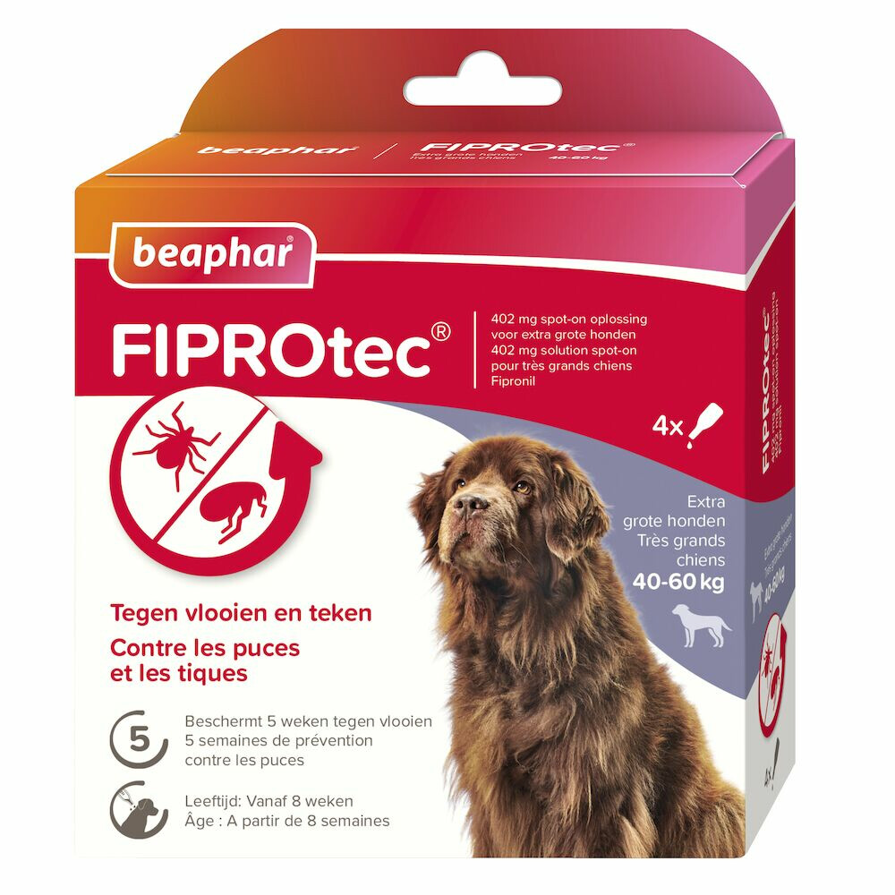 Beaphar Fiprotec Anti Teken- & Vlooiendruppels Hond 40 - 60 kg4 stuks