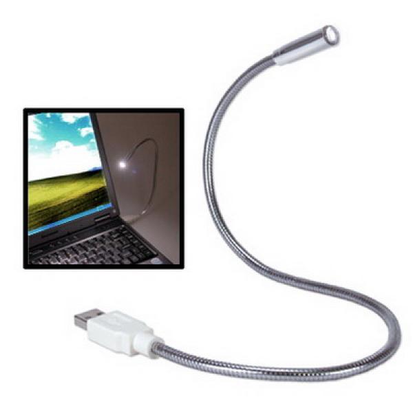 USB LED Licht Leuchte Lampe Schwanenhals biegbar - Silber