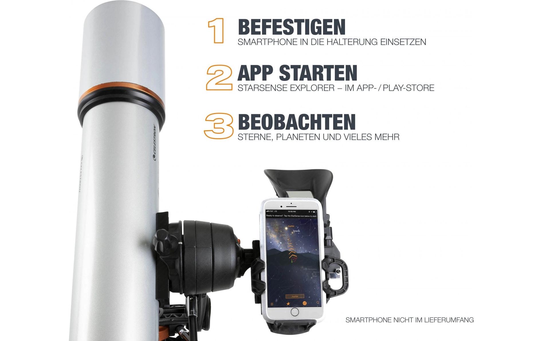 Teleskop StarSense Explorer DX 102<br>Teleskop, das Ihr Smartphone zur Analyse des Nachthimmels und zur Berechnung seiner Position in Echtzeit nutzt