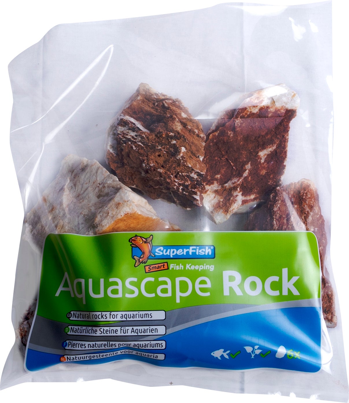SuperFish aquarium decoratie Aquascape klif zwart 5 kg 6 stuks